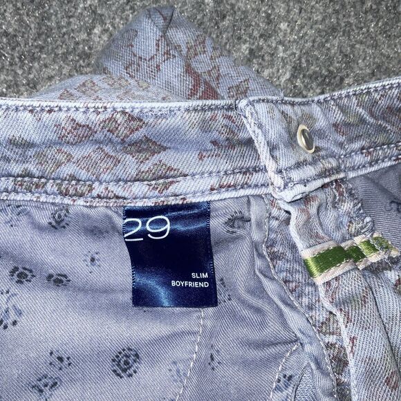 Pilcro Anthropologie Jeans Womens Size 29 Blue Denim Floral Slim Boyfriend - Picture 9 of 11